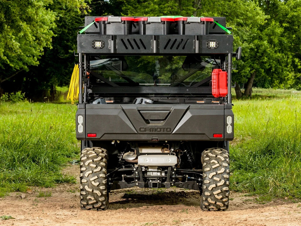 SuperATV Bed Rack for CFMoto UForce 1000 (2019–2023) - 2 Cube Lights, 1 Shelf