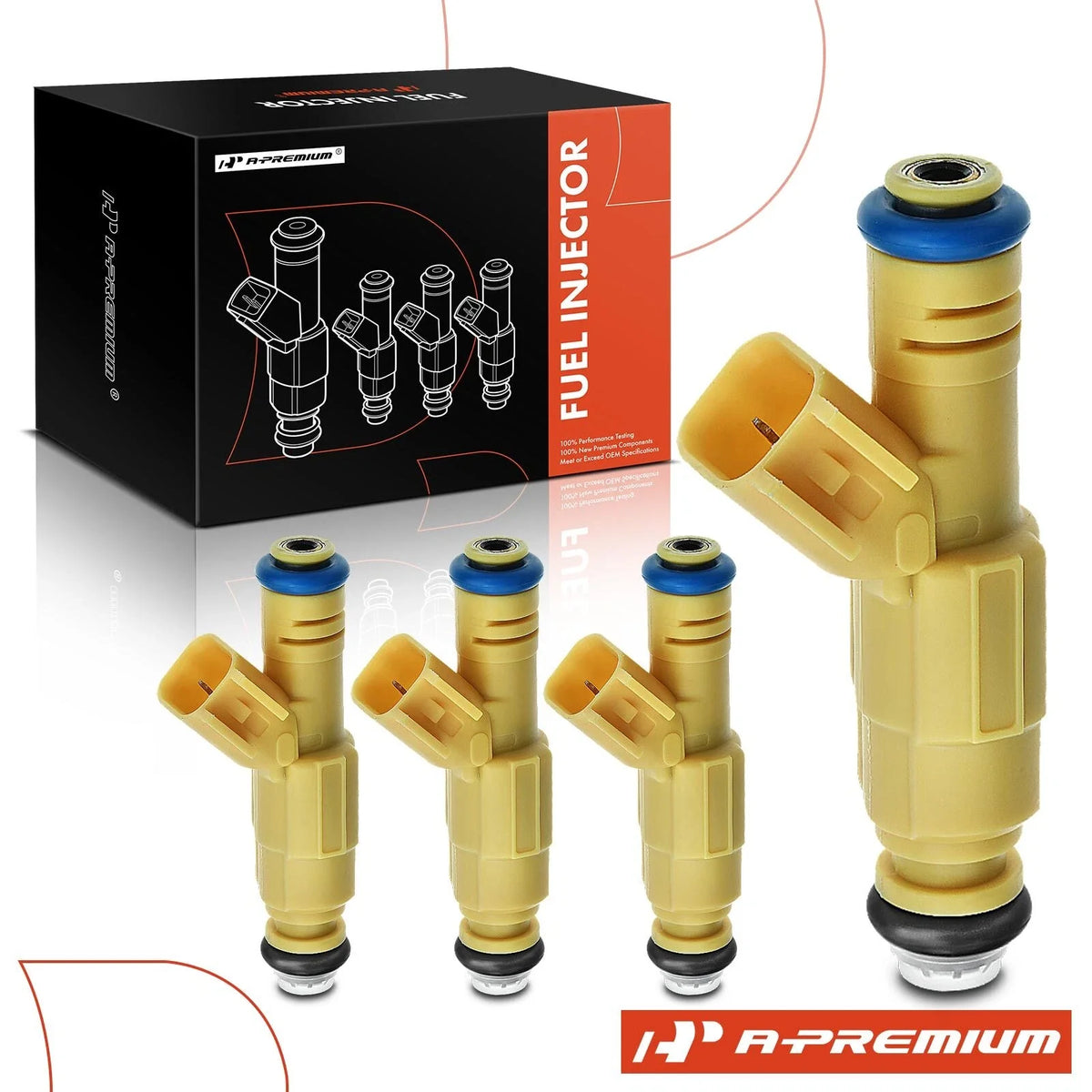 Set of 4 Fuel Injectors for Ford Ranger (2004–2006) Mazda B2300 (2003–2006)