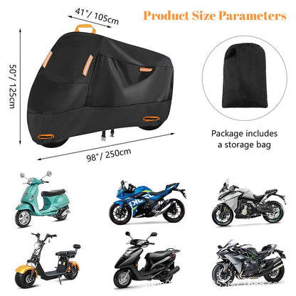 2X Waterproof Heavy Duty Motorcycle Cover for Winter Outside Storage