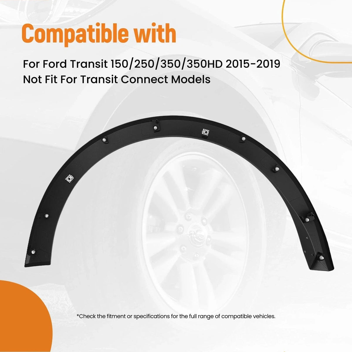 Right Wheel Arch Fender Trim for Ford Transit 150/250/350/350HD (2015–2019)