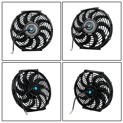 Set of 2 Universal 12" Electric Radiator Cooling Fans 12V