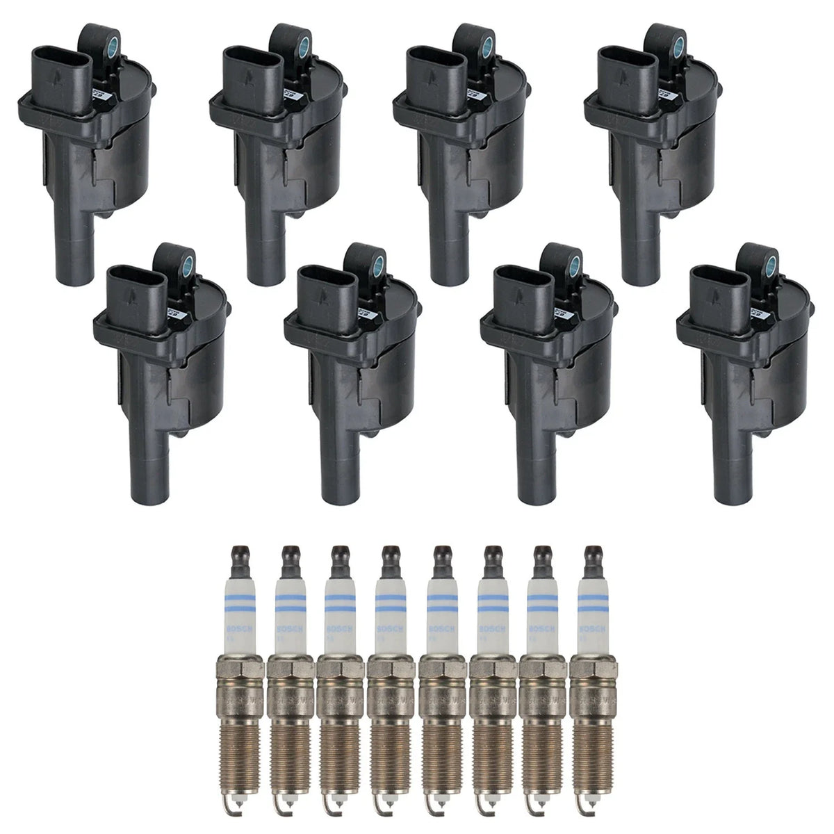 Set of 8 Ignition Coils & Bosch Iridium Spark Plugs for Suburban Yukon