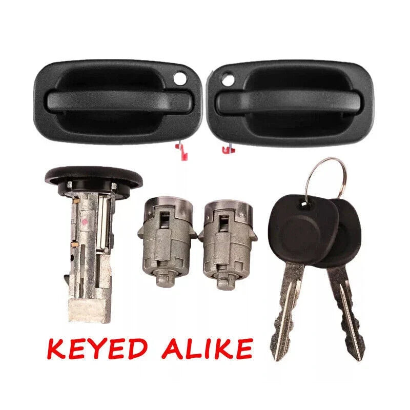 Exterior Door Lock Ignition Lock Cylinder Keys for GMC Chevrolet Silverado Tahoe (2007–2014)