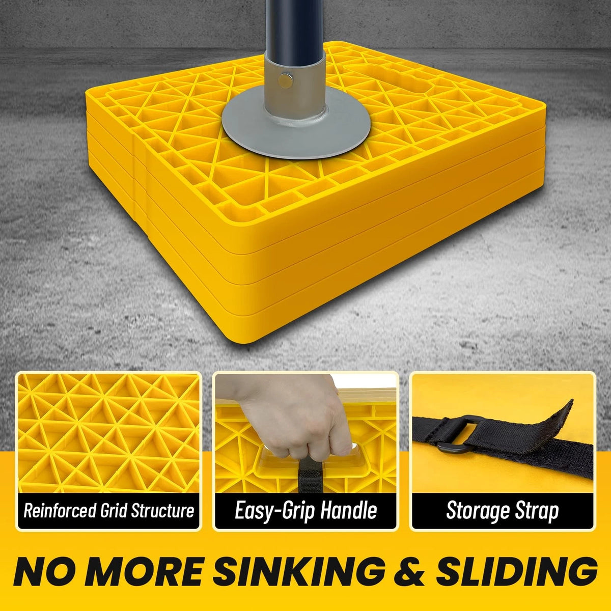 Set of 4 RV Jack Stabilizer Pads - Stackable, Sinking Resistant, Easy Grip