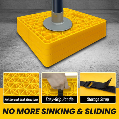 Set of 4 RV Jack Stabilizer Pads - Stackable, Sinking Resistant, Easy Grip