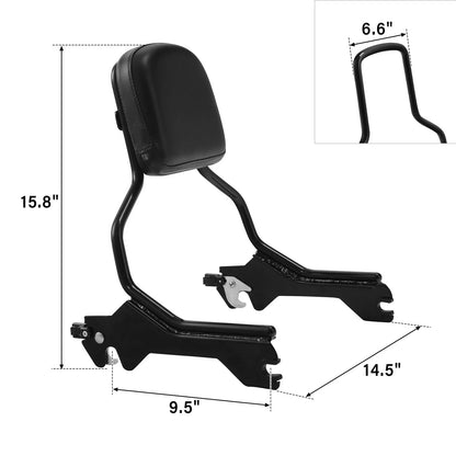 Sissy Bar Backrest Pad & Docking Hardware Kit for Harley FLFB FXBR (2018–2025)