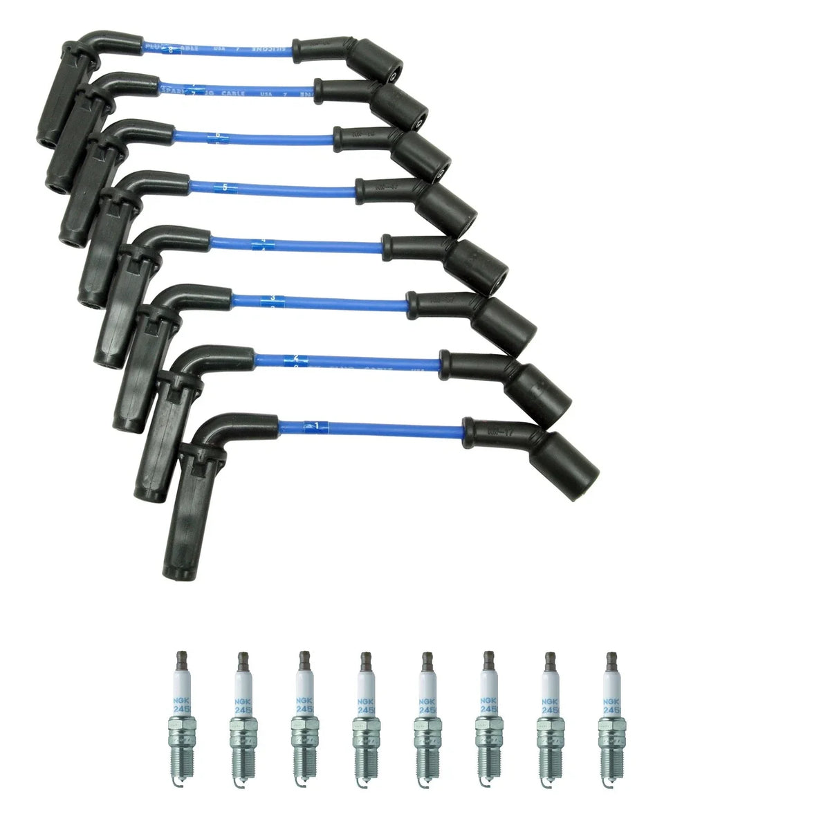 NGK Wire Set & 8 Laser Platinum Spark Plugs for Allure Corvette Envoy V8 (2003–2009)