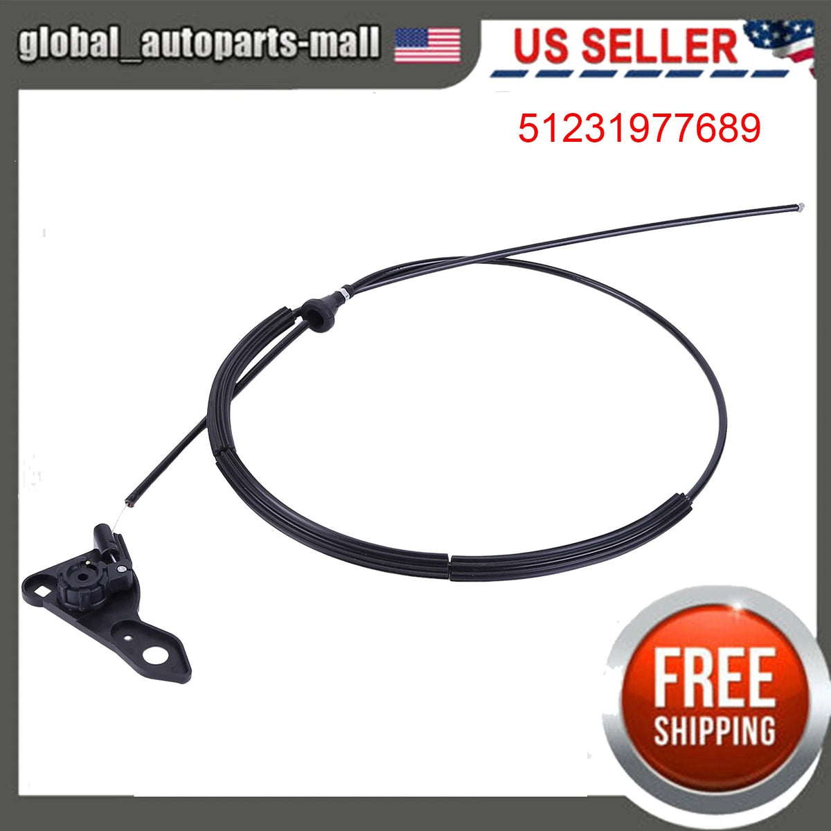 Hood Release Cable for BMW E36 Coupe (2 Doors) (1992–1999) 51 23 1 977 689, 51231977689