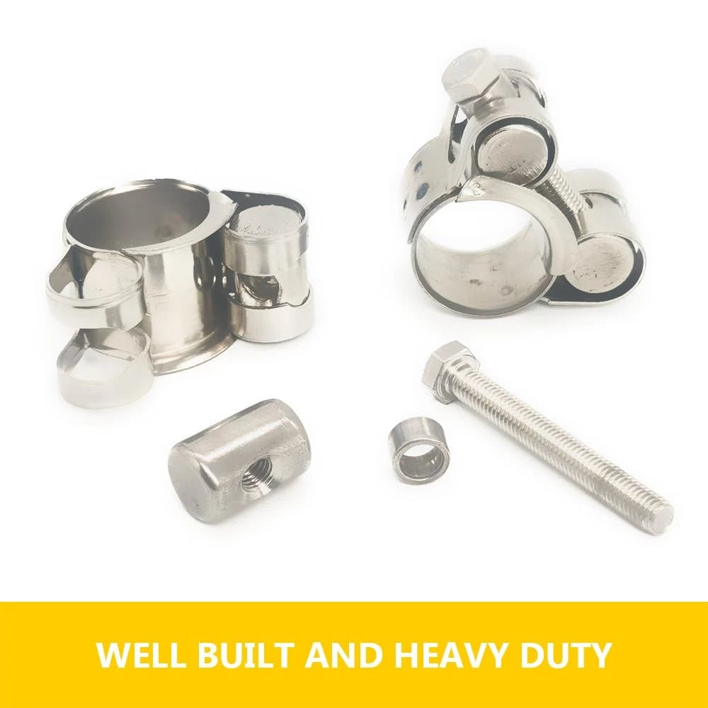 Set of 4 T-Bolt Hose Clamps for Universal Applications (17-19mm)