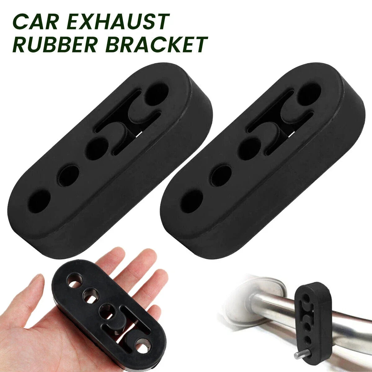 2Pc Adjustable Polyurethane Rubber Exhaust Hangers for Universal Fit