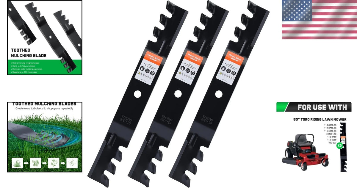 Alloy Steel Mulching Blades for Toro Timecutter 50-Inch Deck (2010–2023)