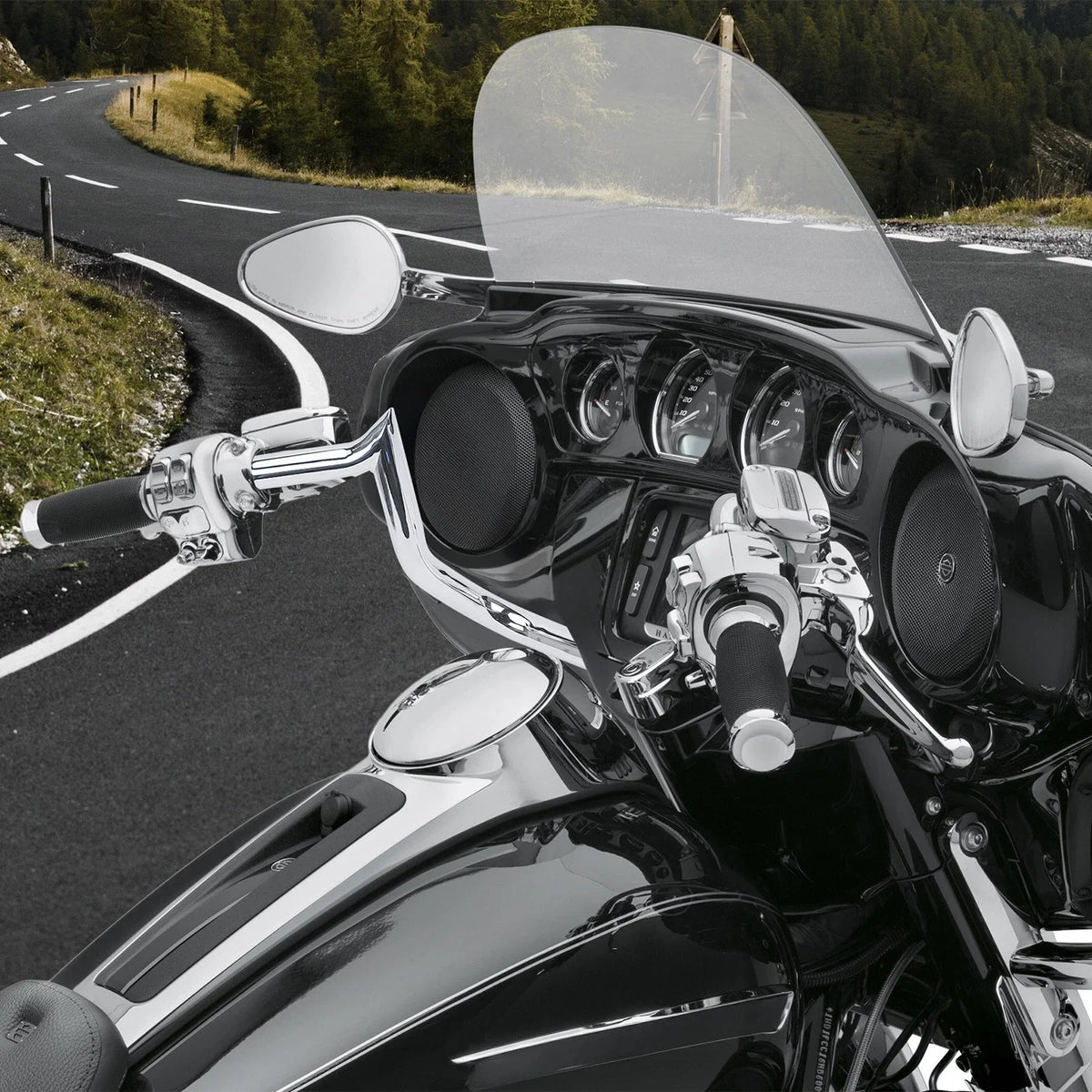 10" Pre-Wired Meathook Ape Hanger Handlebar for Harley Street Glide (2014–2023)