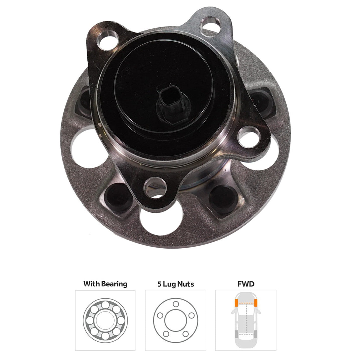 Wheel Hubs for Toyota Highlander (2008–2013) Rear Left/Right 5 Lug with Bearing & Sensor