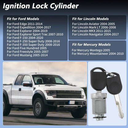 Ignition Lock Cylinder No.4L3Z11582BB for Ford F150 (2004–2020) with 2 Keys