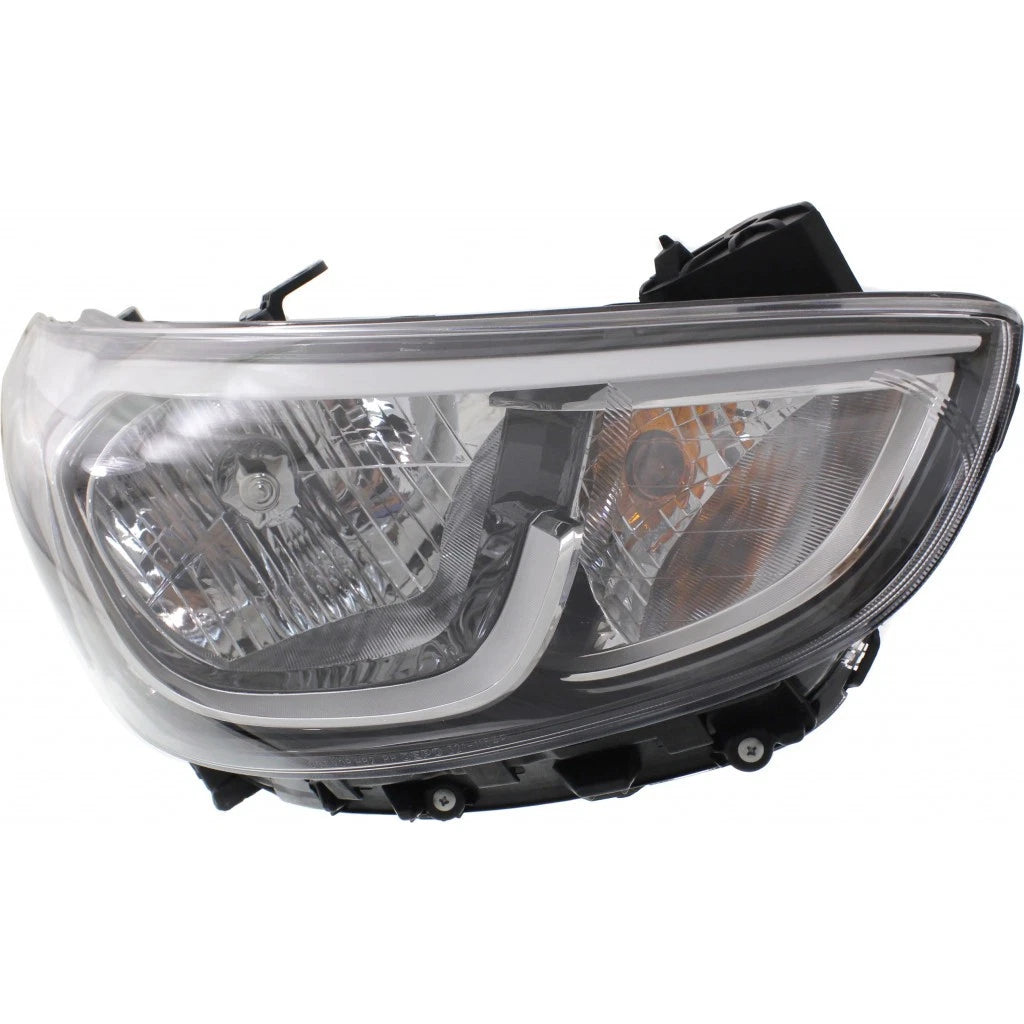 Headlight Assembly for Hyundai Accent (2015–2017) - Passenger Side, Halogen, LLX-HY2503192C-CL360A70, HY2503192