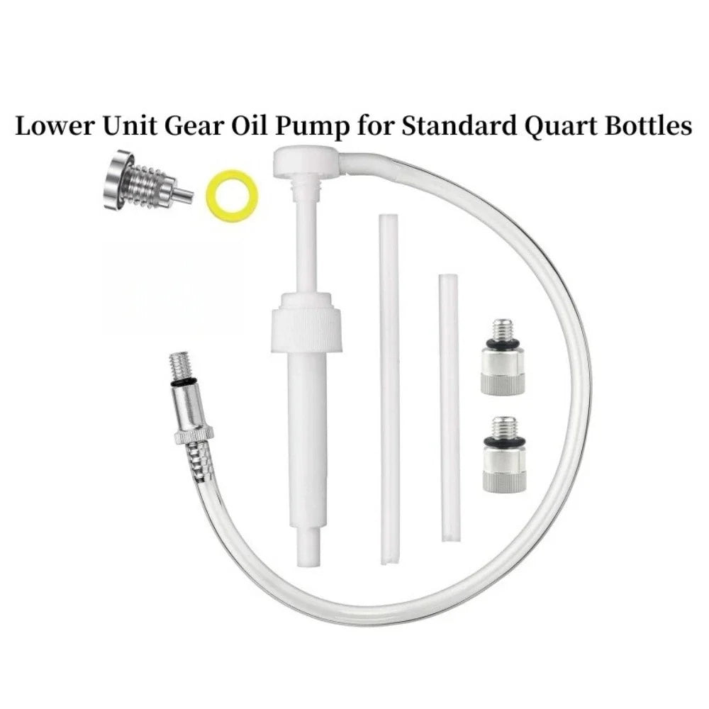 Lower Unit Gear Oil Pump for Standard Quart Bottles with Swivel Adapters