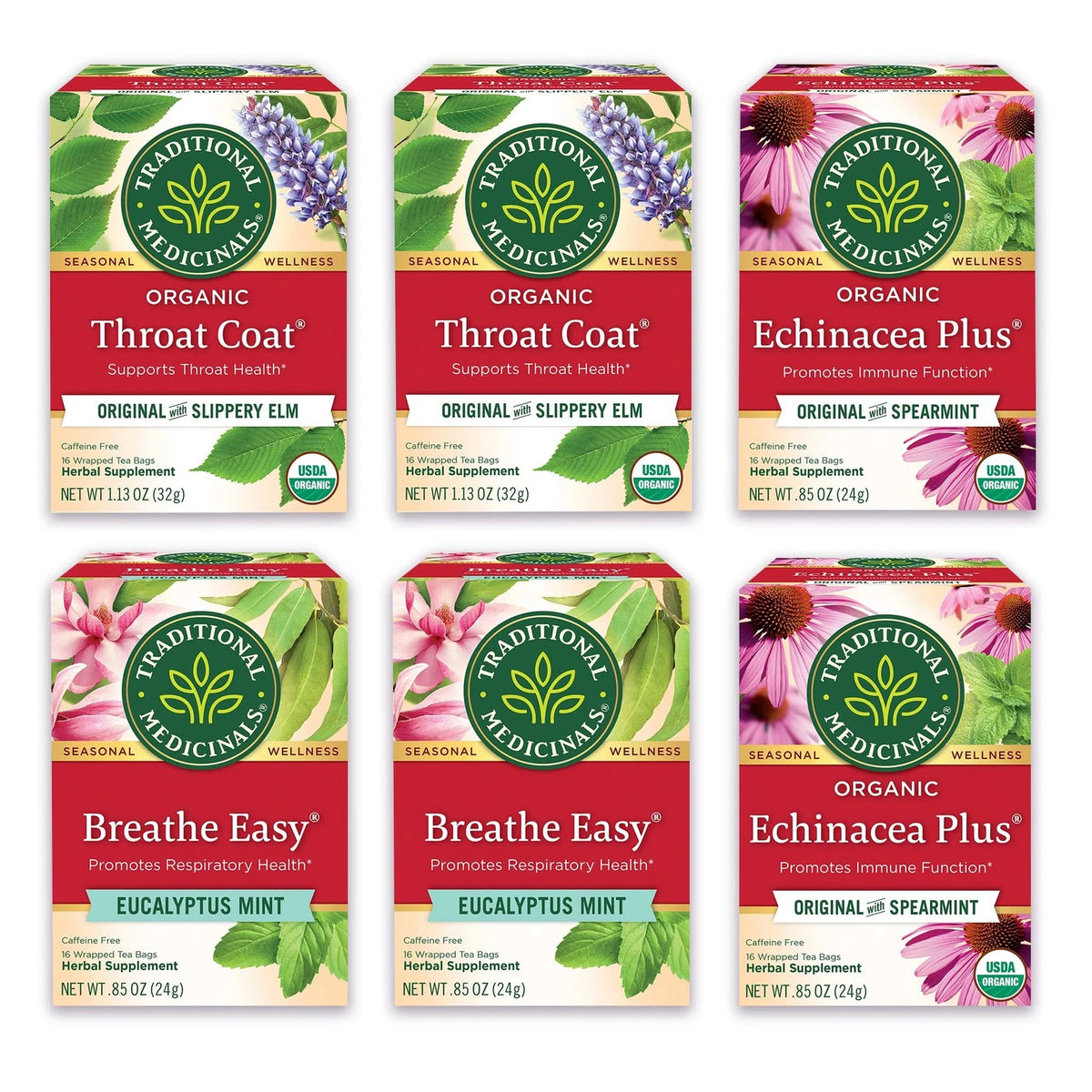 Set of 6 Organic Seasonal Care Tea 16 Count