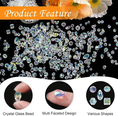 800 Pcs Crystal Glass Beads Bulk - Large AB Color