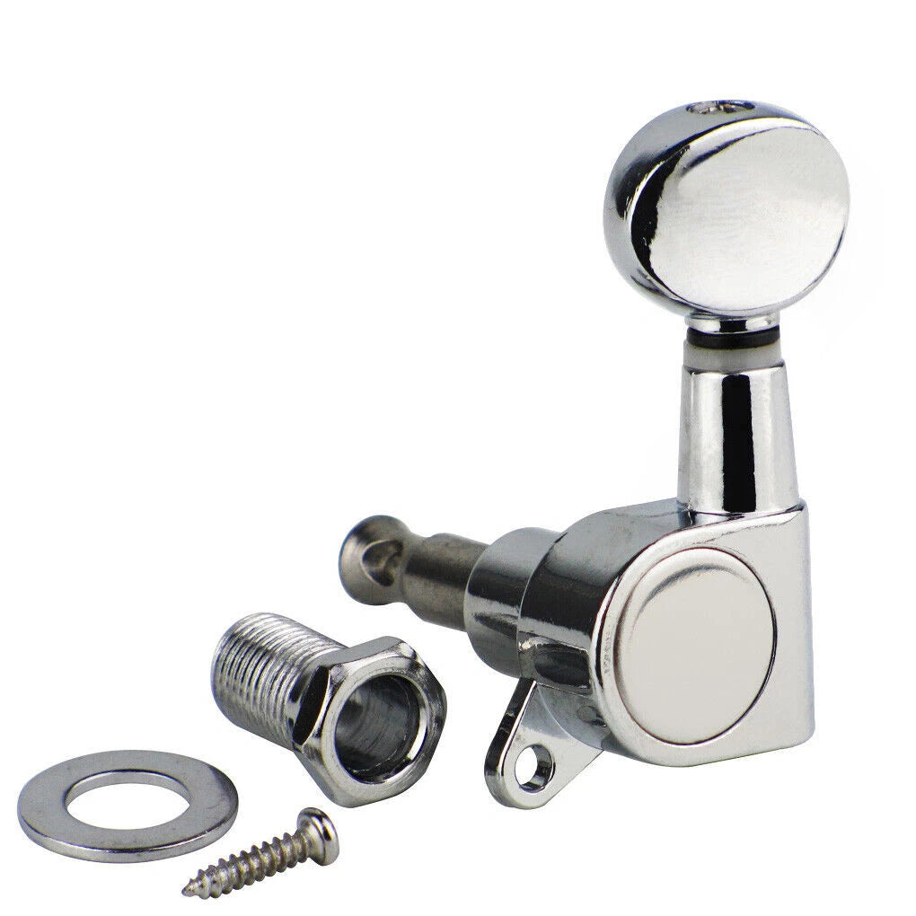 Set of 12 Guitar Tuning Pegs Machine Head Tuners Chrome Button