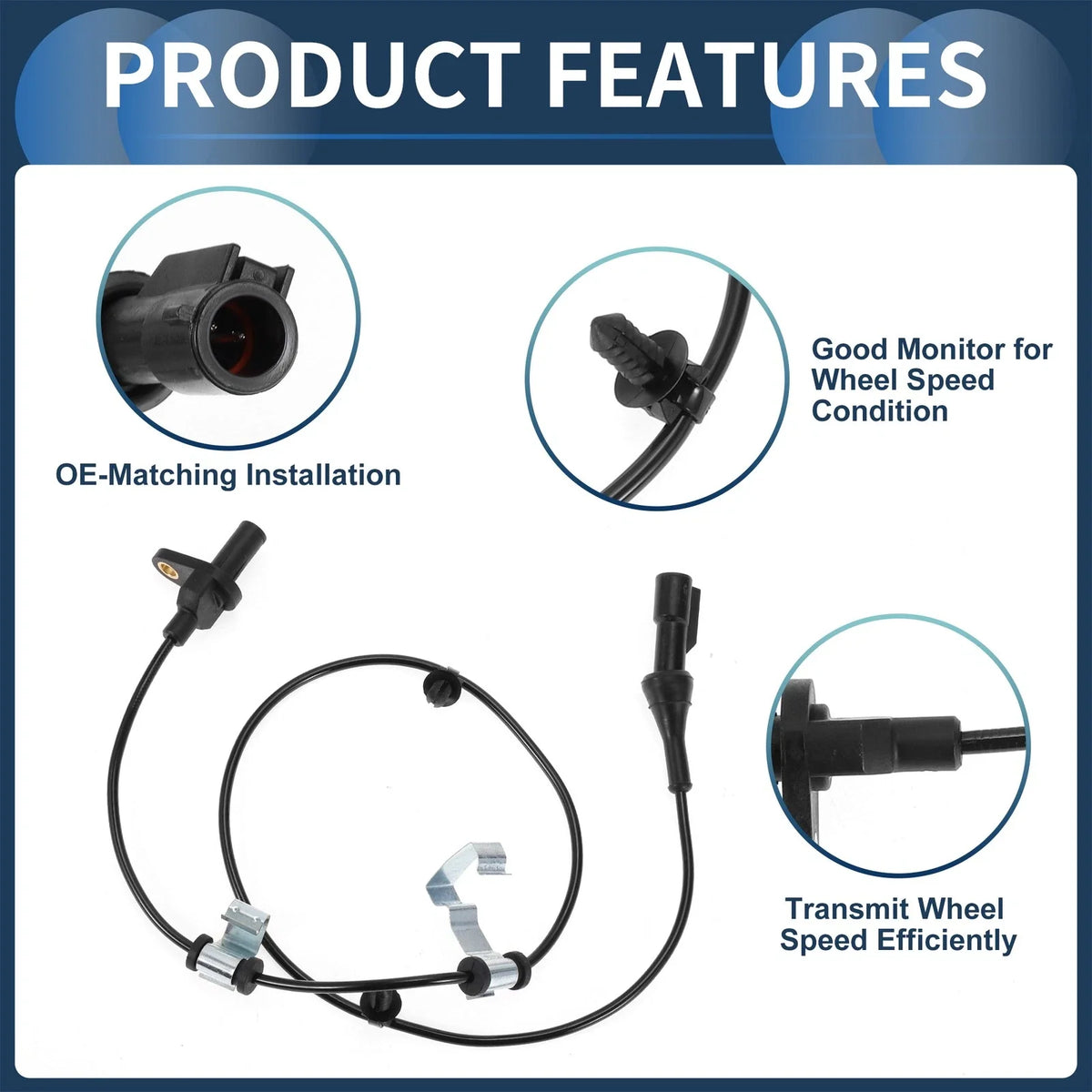 ABS Wheel Speed Sensor No. 7T4Z2C190B for Ford Edge (2007–2014) AWD Rear Right