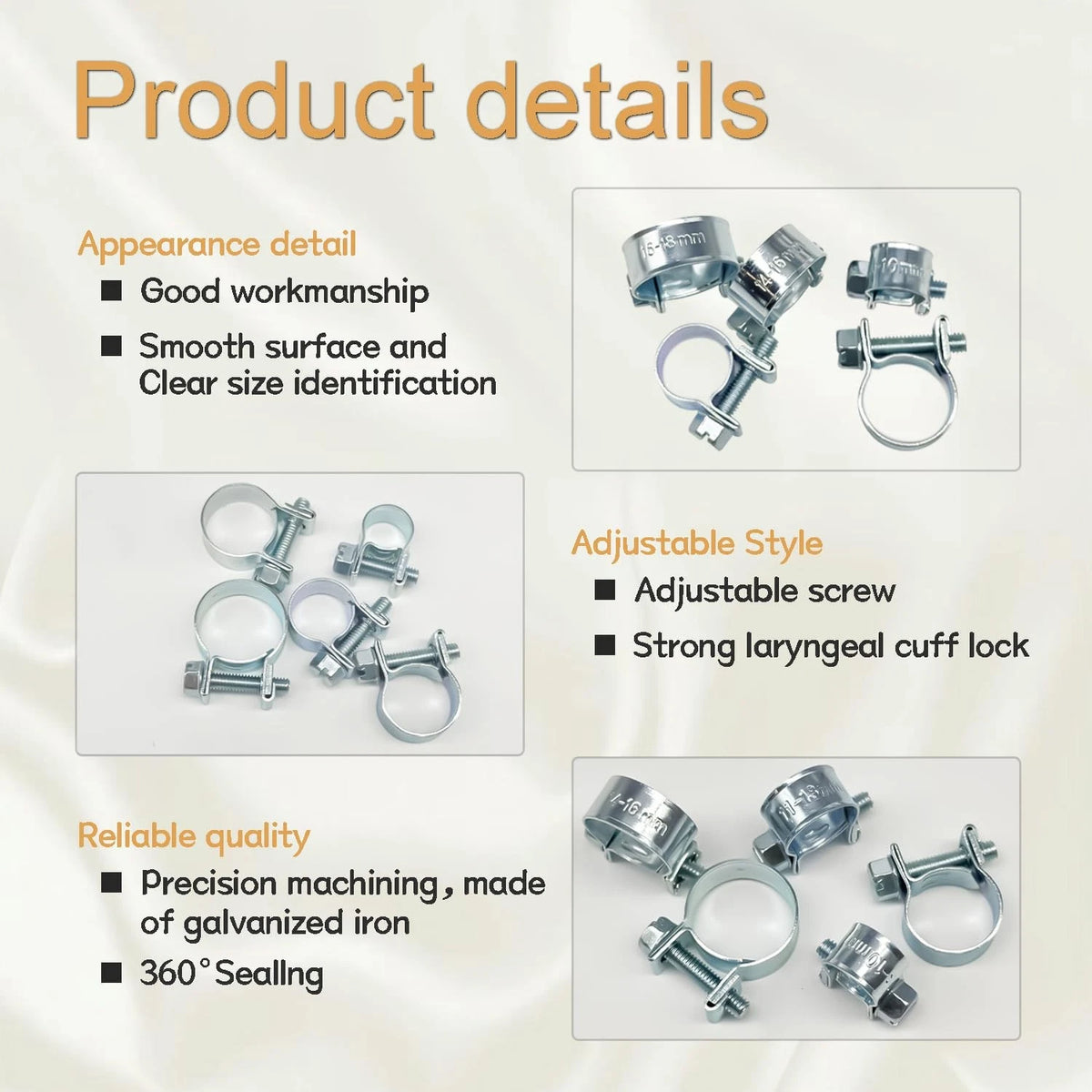 12PCS Fuel Line Clamp for (8-10mm, 5/16"-13/32")