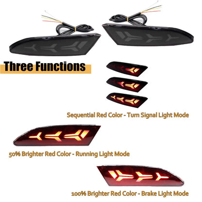 Smoked LED Tail Brake Fog Lamp with Sequential Turn Signal for Ford Focus (2012–2014)