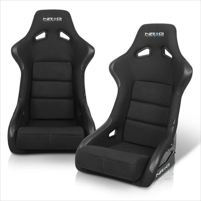 2X Fixed Back Racing Bucket Seats for Universal Fit (FRP-301)