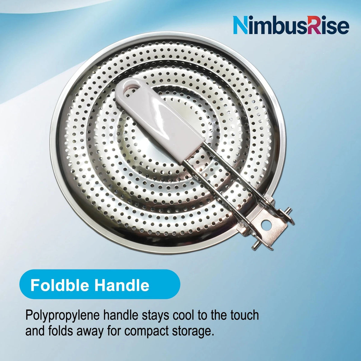 8" Heat Diffuser Plate for Gas Stove, Simmer Ring with Foldable Handle