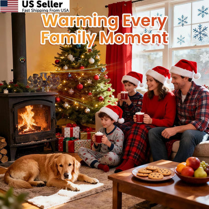 12-Blade Heat Powered Wood Stove Fan for Universal Use (Non Electric)