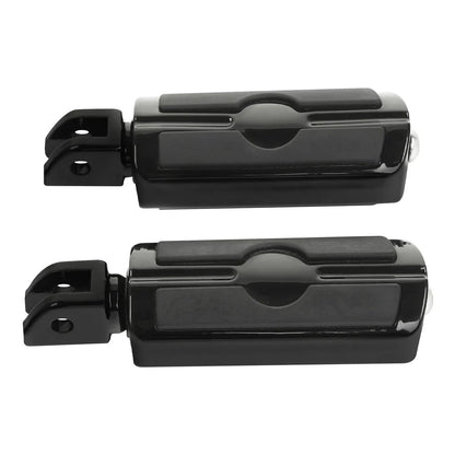 Black Front Rider Footrests Foot Pegs for Harley Softail Fat Bob (2018–2025)