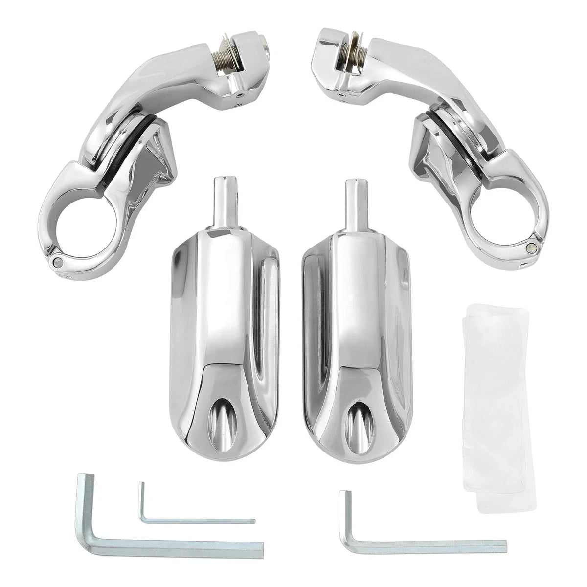 32mm Chrome Highway Short Angled Foot Pegs for Harley (Fits 1.25")