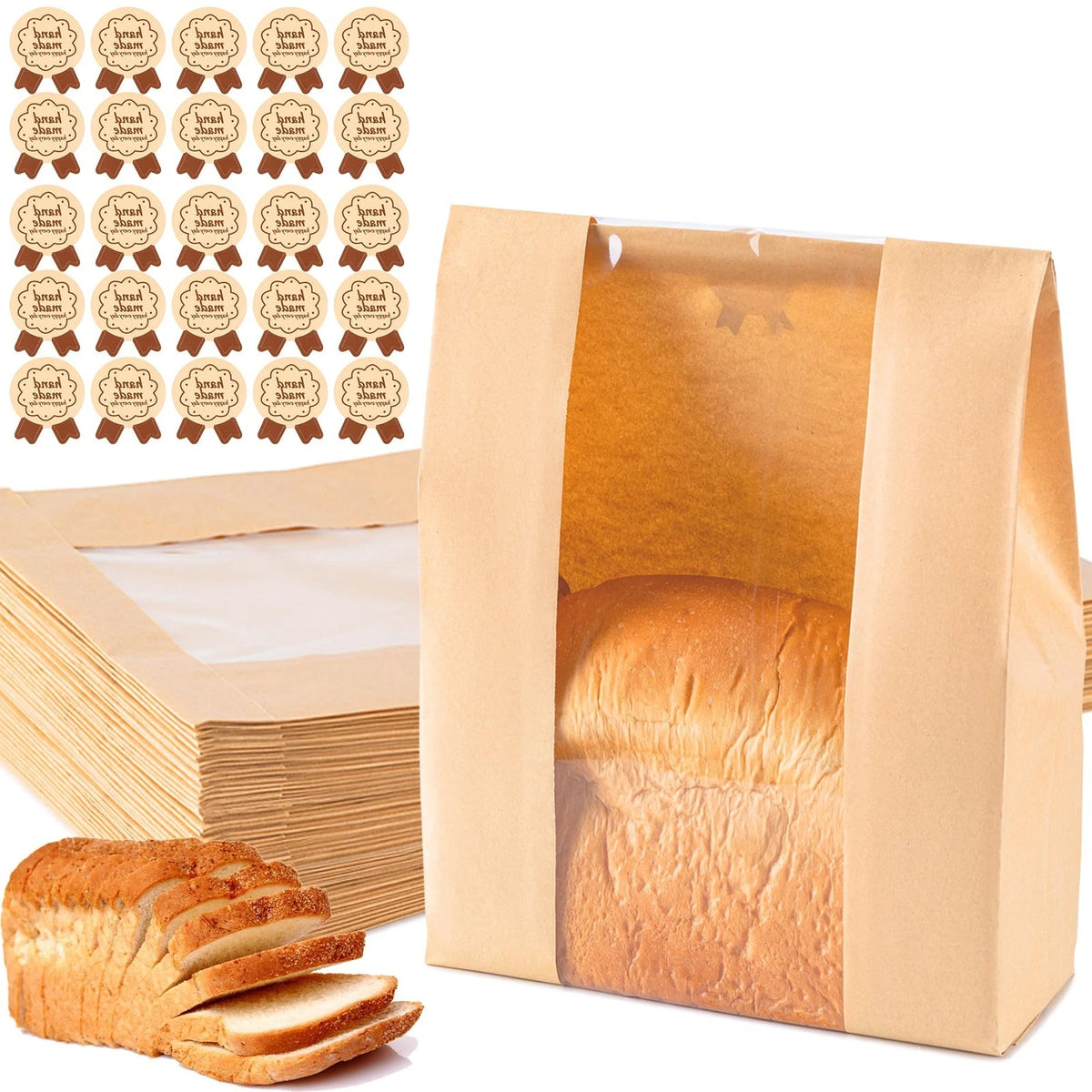 25PCS Paper Bread Bags for Sourdough Bread (Homemade)