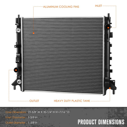 Aluminum 2-Row Radiator DPI-13598 for Chevy Camaro/Cadillac ATS (2016–2021)