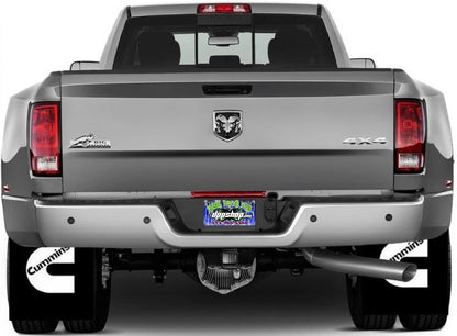 Pair of 18" x 24" White Cummins Logo Mud Flaps for Ram Trucks