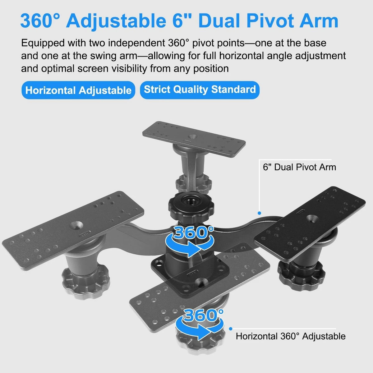 6" Swing Arm Mount Bracket for Garmin, Lowrance Fishfinder & Chartplotter