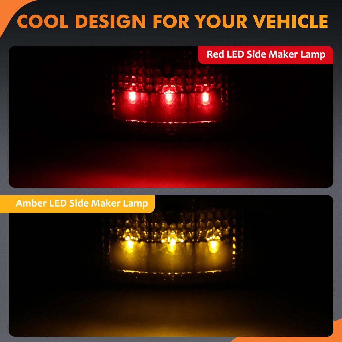 Set of 4 Smoked LED Fender Side Marker Lights for Dodge Ram 2500 3500 (2003–2018)