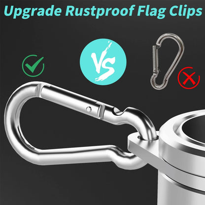 1.25 Inch Flag Pole Rings Swivels for Flag Poles (360 Rotating, Anti-Wrap)