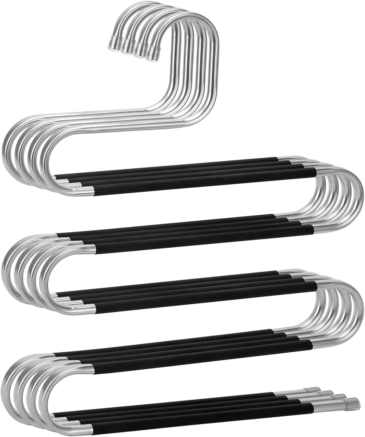 4X Stainless Steel Non-Slip Pants Hangers for Space Saving