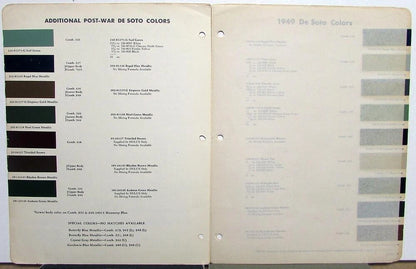 DuPont Paint Chips Folder for 1949 DeSoto