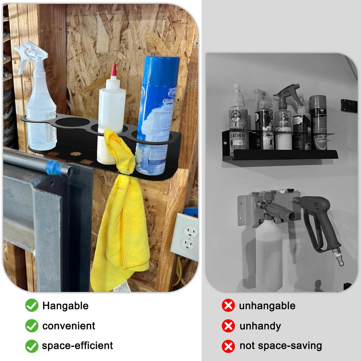 4 Spray Bottle Holder for Fengone (Wall Mount, Space-efficient, Black)