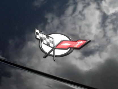 Adhesive Emblem Inserts Stainless Front Rear for 1997-2004 Chevy Corvette C5