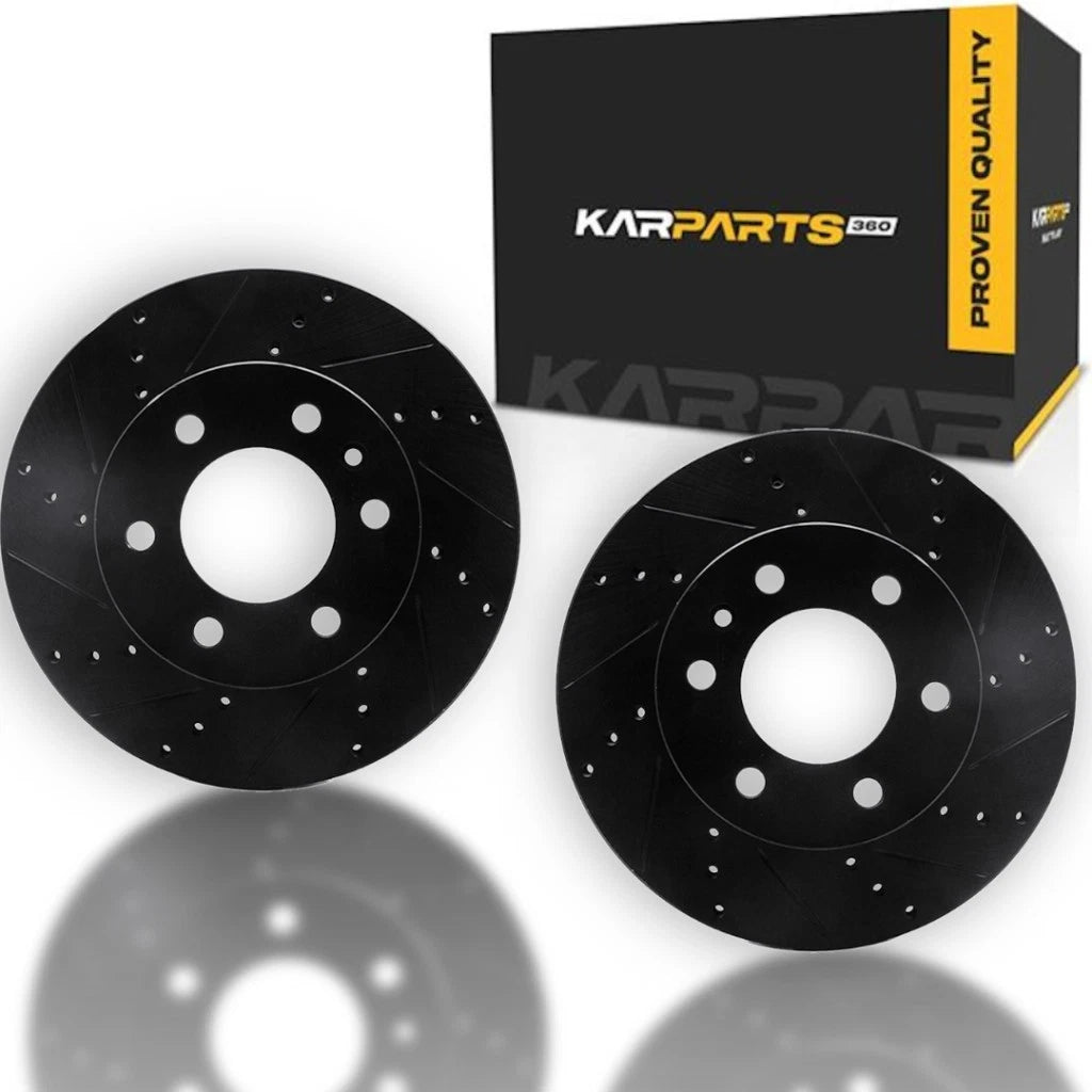 Rotor Set Front for Volkswagen Crafter (2016–2017) ALX-PAU-DF-8002-40074-CLA7, Drilled and Slotted, Black