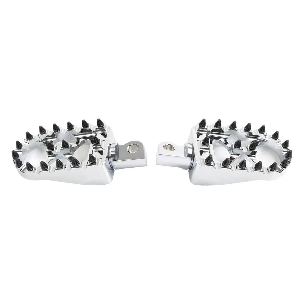 Wide Fat Foot Pegs for Harley Dyna Sportster Fatboy (Chrome)