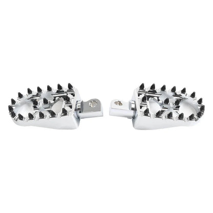 Wide Fat Foot Pegs for Harley Dyna Sportster Fatboy (Chrome)
