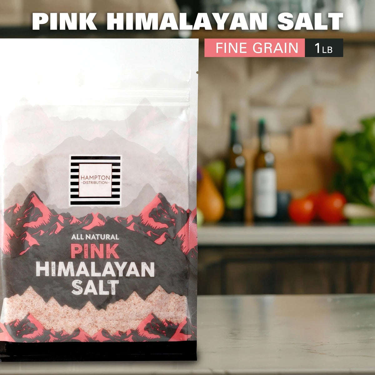 Himalayan Pink Salt Fine Grain for Cooking (1 Pound Bag)
