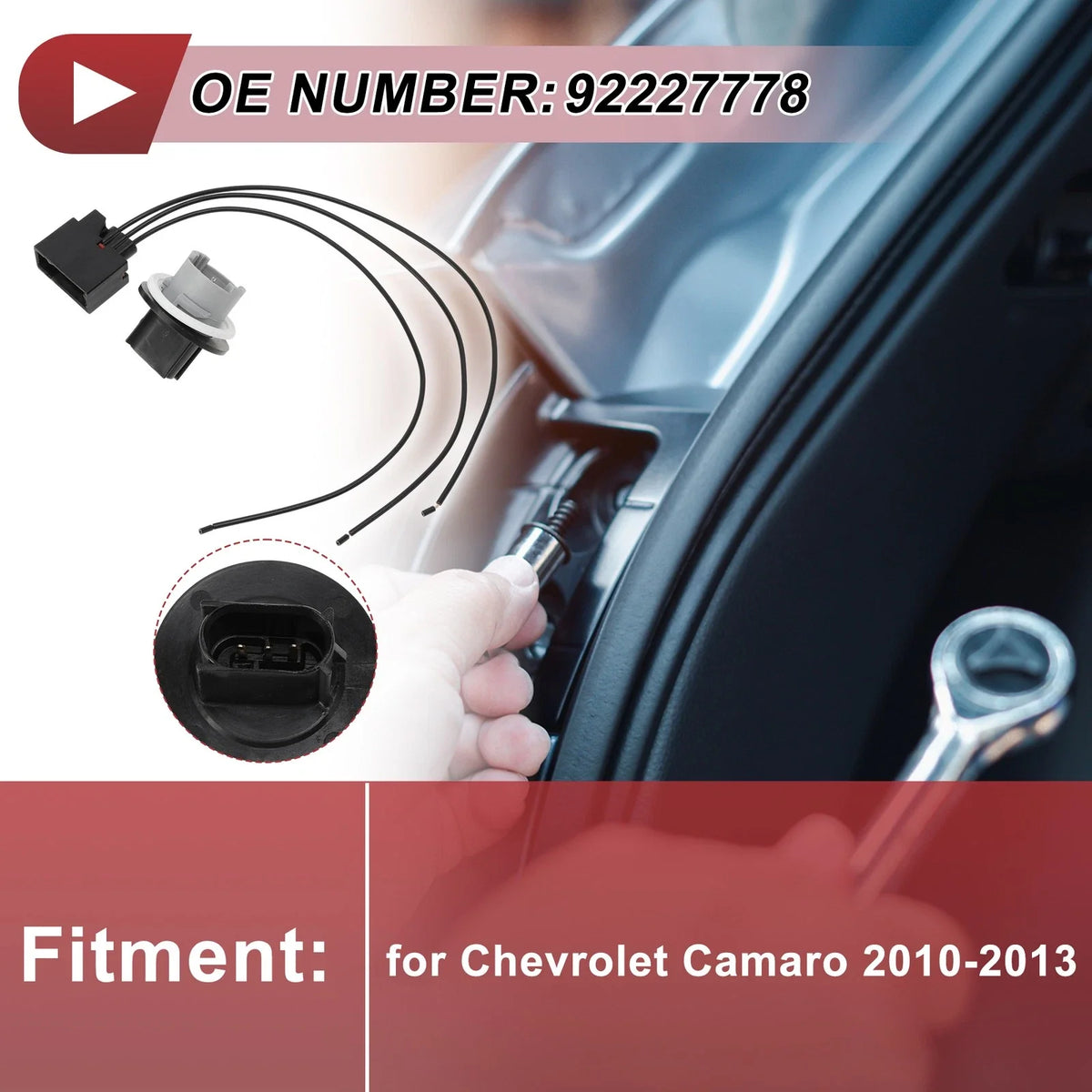 Set of 2 Front Turn Signal Light Socket Wiring for Chevrolet Camaro (2010–2013) No. 92227778