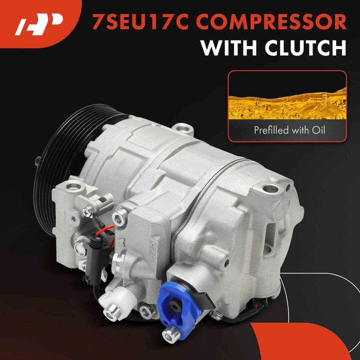 A/C Compressor with Clutch for Mercedes-Benz W203 C-Class (2000–2007)