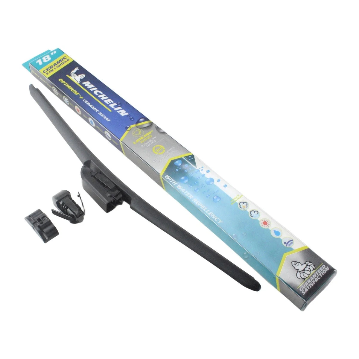 2X Michelin Optimum+ Ceramic Beam Wiper Blades for Dodge W350 (1981–1993)