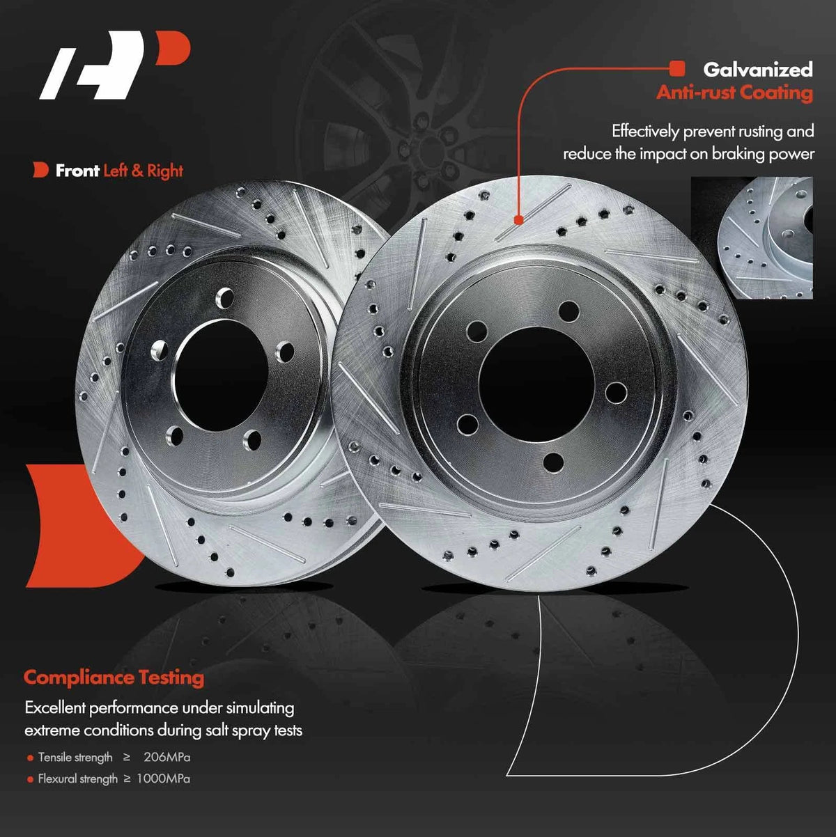 Drilled Brake Rotors for Ford Explorer Mercury Mountaineer (1991–2001)