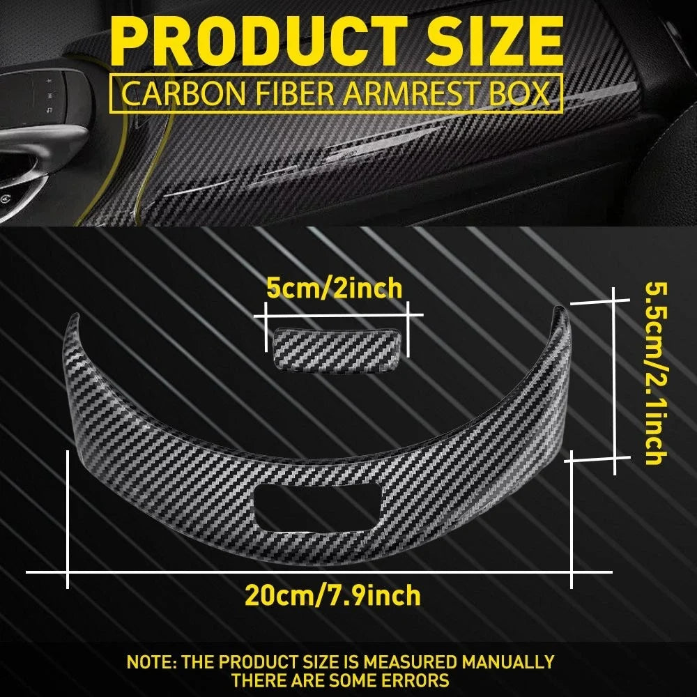Carbon Fiber Console Armrest Button Trim for Mercedes Benz C350e (2015–2020)